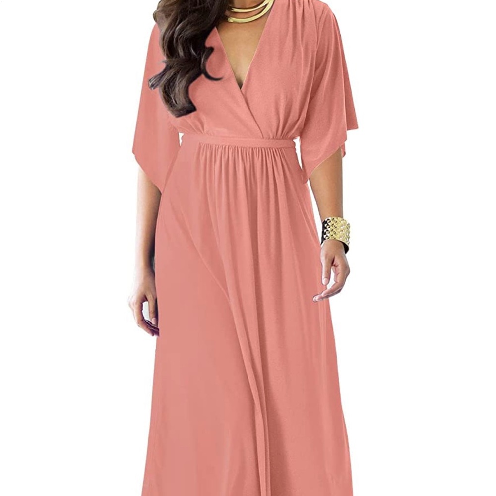 Koh Koh Wedding/Prom Kaftan Flowy v-neck dress